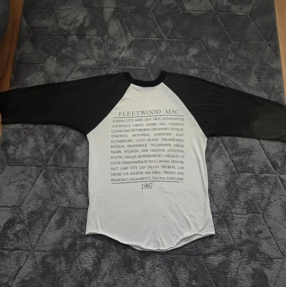 VTG Fleetwood Mac THE MAC IS BACKBaseball Raglan Tee Large USA 1987 Tour